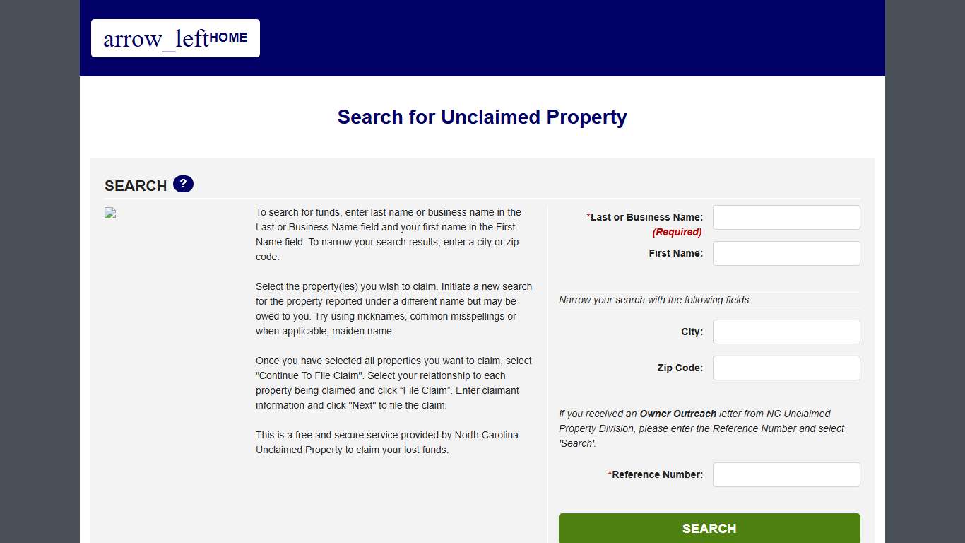 North Carolina Unclaimed Property - Official State Website