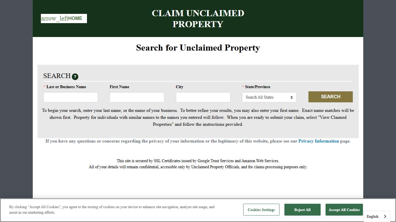 MissingMoney.com | Claim Search